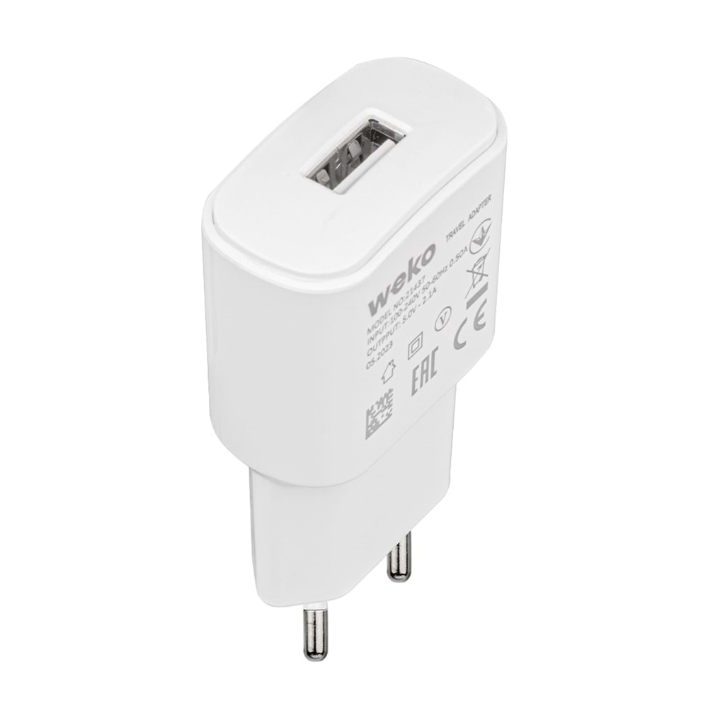 WEKO WK-21437 IP 2.1 AMPER ŞARJ BAŞLIK ADAPTÖRÜ + LIGHTNING KABLO (NO:3)