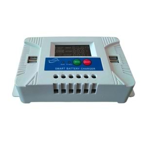 POWERMASTER PM-20A 12 VOLT - 24 VOLT - 20 AMPER 4 USB'Lİ DİJİTAL OTOMATİK SOLAR ŞARJ REGÜLATÖRÜ