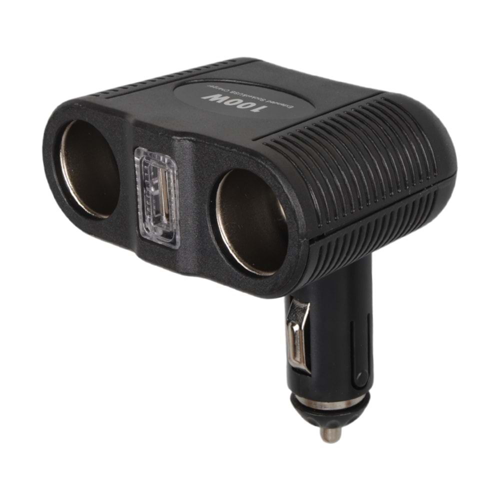 OLESSON 1646 12-24V TEK USB GİRİŞLİ 100W ÇİFTLİ ARAÇ ÇAKMAK ÇOKLAYICI