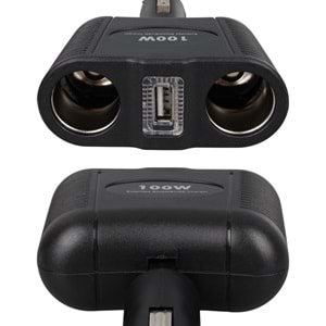 OLESSON 1646 12-24V TEK USB GİRİŞLİ 100W ÇİFTLİ ARAÇ ÇAKMAK ÇOKLAYICI