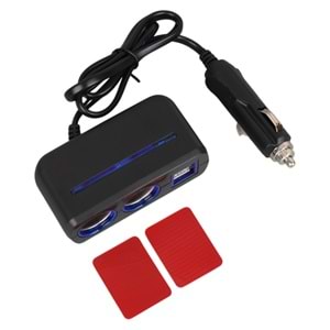OLESSON 1638 12-24V ÇİFT USB GİRİŞLİ 120W 80 CM KABLOLU 2'Lİ ARAÇ ÇAKMAK ÇOKLAYICI