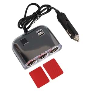 OLESSON 1505 12-24V ÇİFT USB GİRİŞLİ 120W 80CM KABLOLU 3'LÜ ARAÇ ÇAKMAK ÇOKLAYICI