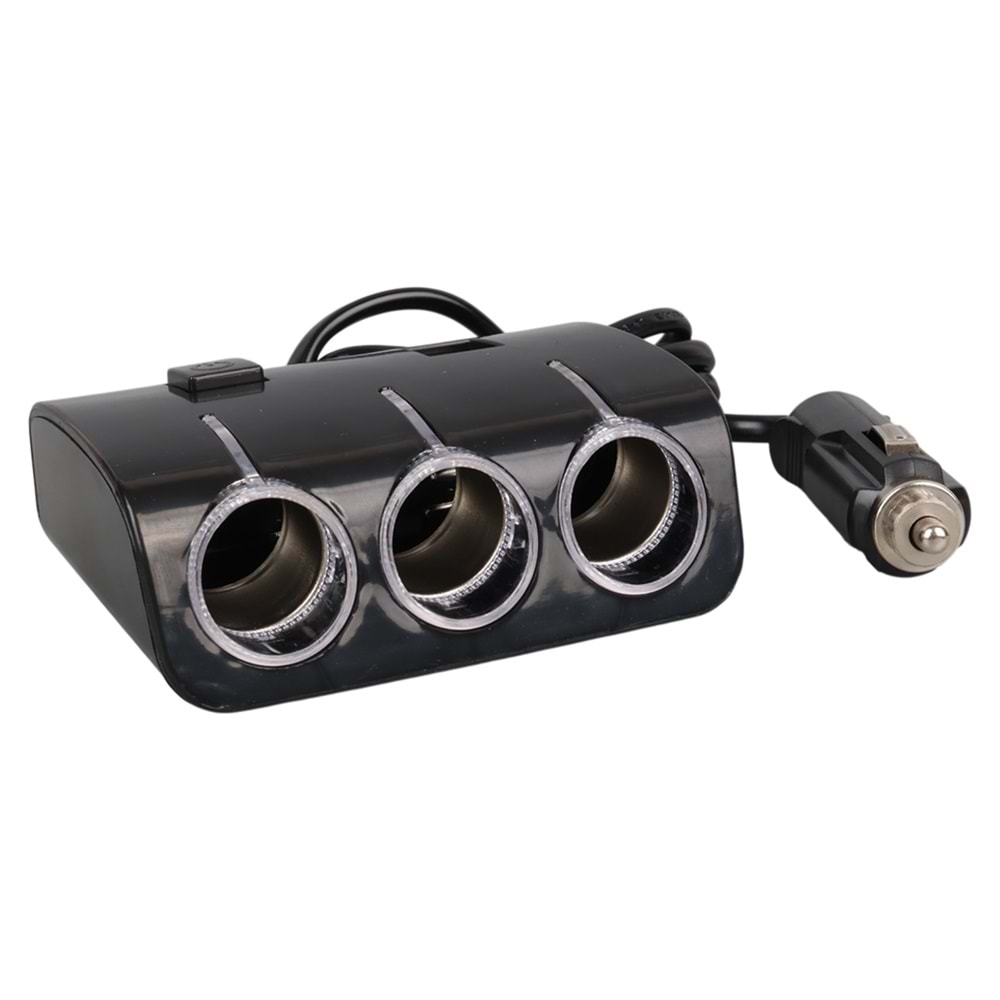 OLESSON 1506 12-24V ÇİFT USB GİRİŞLİ 120W 80 CM KABLOLU 3'LÜ ARAÇ ÇAKMAK ÇOKLAYICI