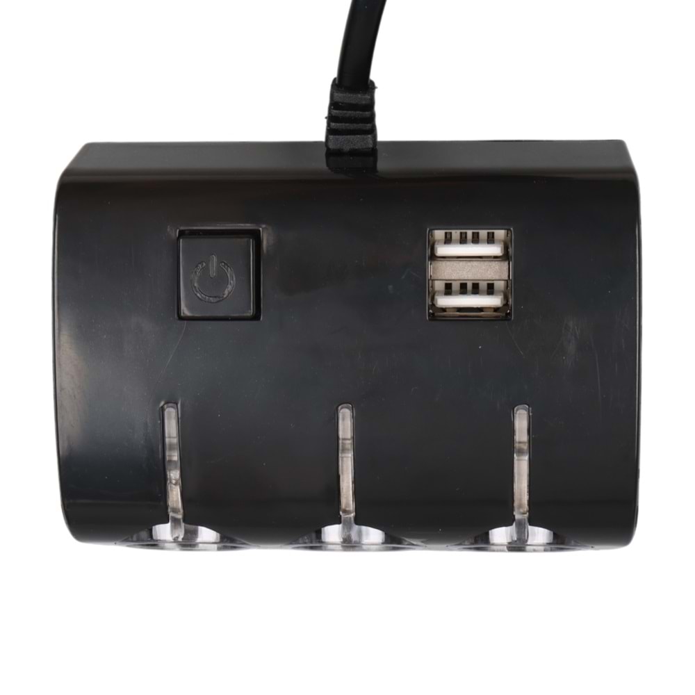 OLESSON 1506 12-24V ÇİFT USB GİRİŞLİ 120W 80 CM KABLOLU 3'LÜ ARAÇ ÇAKMAK ÇOKLAYICI