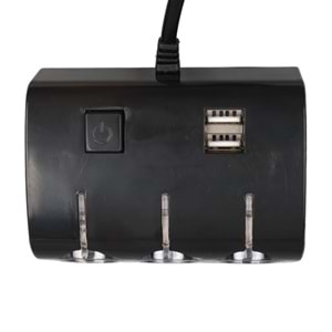 OLESSON 1506 12-24V ÇİFT USB GİRİŞLİ 120W 80 CM KABLOLU 3'LÜ ARAÇ ÇAKMAK ÇOKLAYICI