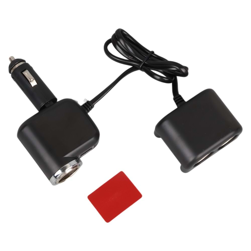 OLESSON 1526 12-24V TEK USB GİRİŞLİ 120W 80 CM KABLOLU 3'LÜ ARAÇ ÇAKMAK ÇOKLAYICI 65X60X35MM
