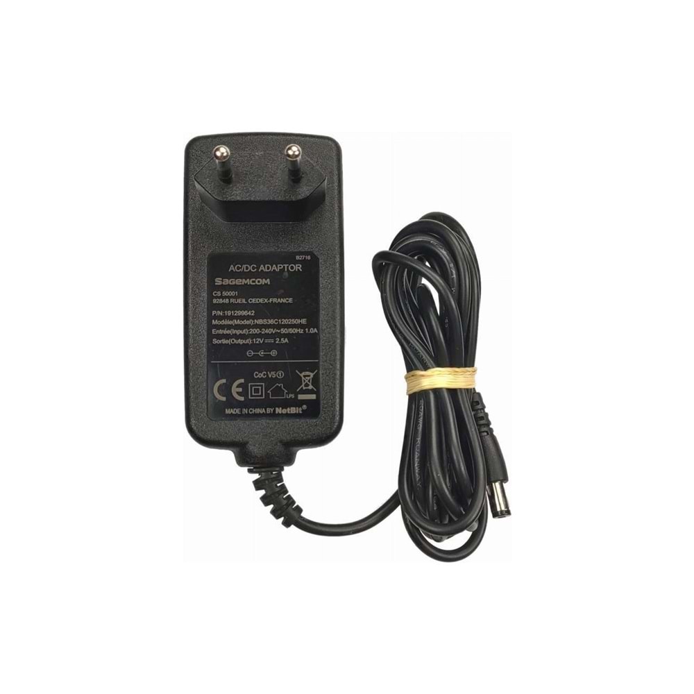 SAGEM 12 VOLT 2.5 AMPER ADAPTÖR