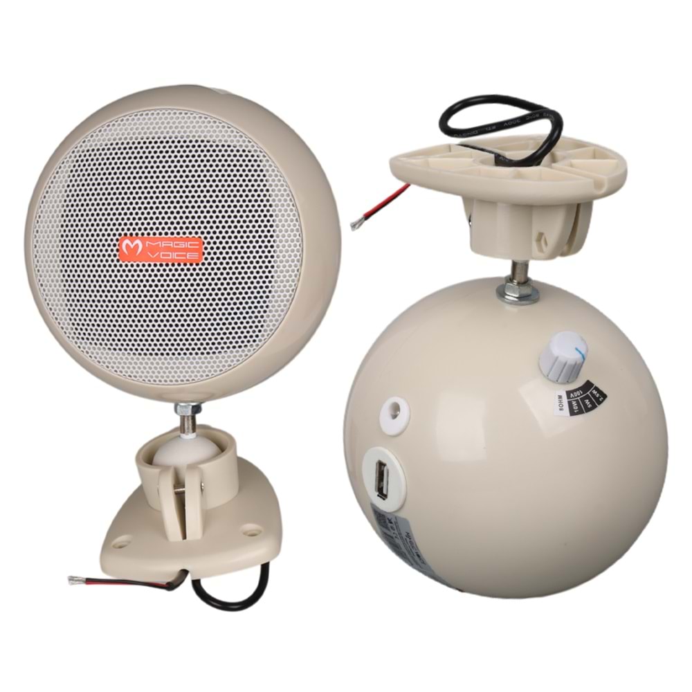 MAGICVOICE MV-12 7.5 CM 20 WATT KOMÜTATÖRLÜ HAT TRAFOLU BEYAZ SÜTUN SARKIK HOPARLÖR (2'Lİ TAKIM)