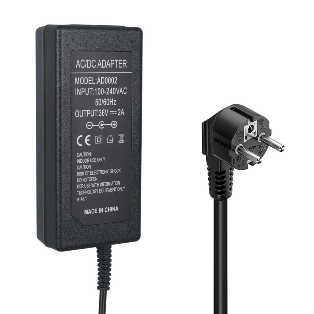POWERMASTER AD0002 36 VOLT 2 AMPER 3 PİN SCOOTER ŞARJ ADAPTÖRÜ