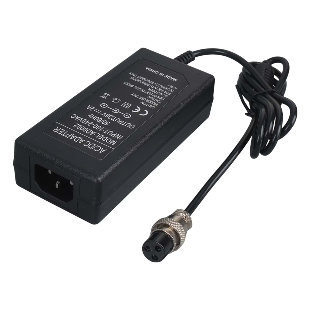 POWERMASTER AD0002 36 VOLT 2 AMPER 3 PİN SCOOTER ŞARJ ADAPTÖRÜ