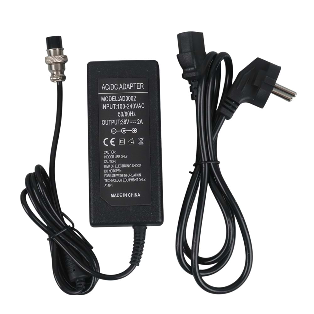 POWERMASTER AD0002 36 VOLT 2 AMPER 3 PİN SCOOTER ŞARJ ADAPTÖRÜ