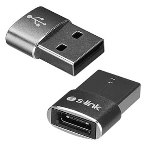 S-LINK S-LINK SL-TA28M OTG ÇEVİRİCİ TYPE-C DİŞİ TO USB ERKEK METAL GÖVDELİ (TYPE-C DİŞİ/USB-A ERKEK OTG)