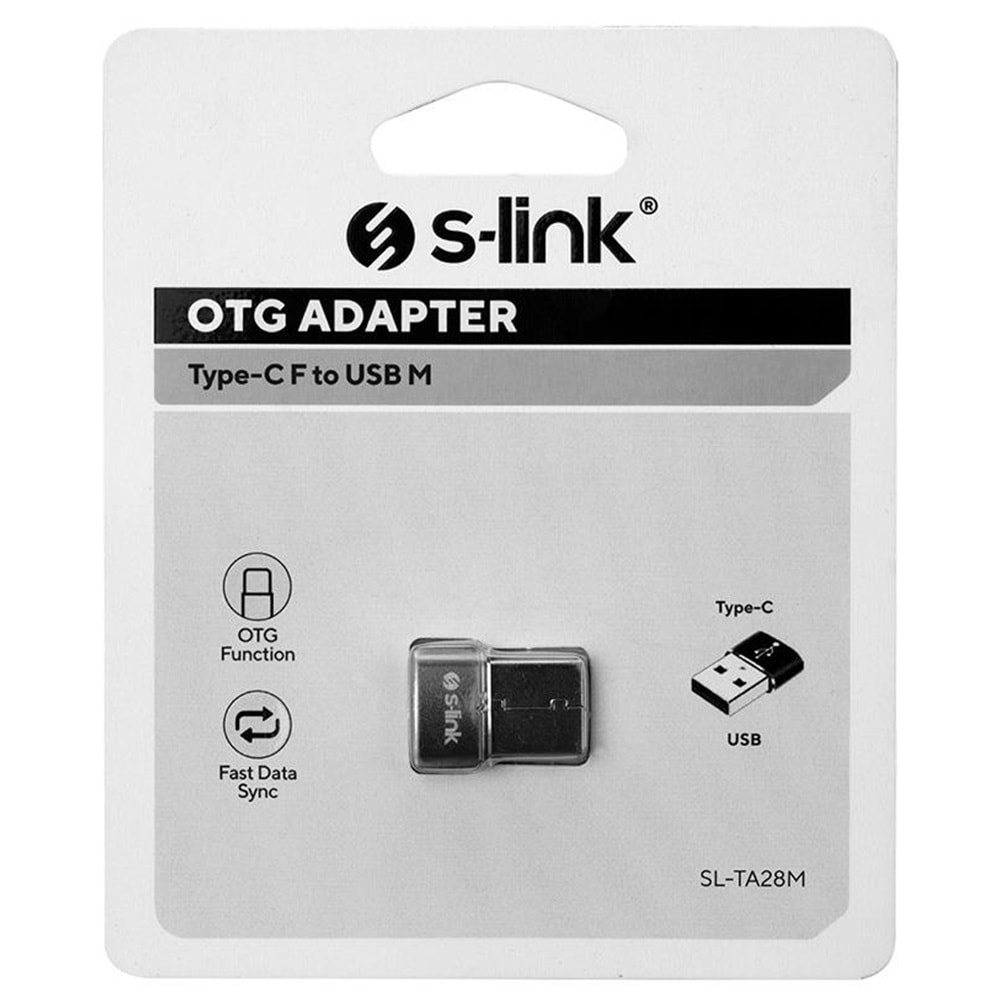 S-LINK S-LINK SL-TA28M OTG ÇEVİRİCİ TYPE-C DİŞİ TO USB ERKEK METAL GÖVDELİ (TYPE-C DİŞİ/USB-A ERKEK OTG)