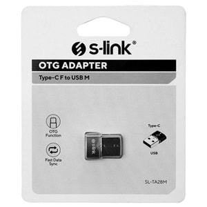 S-LINK S-LINK SL-TA28M OTG ÇEVİRİCİ TYPE-C DİŞİ TO USB ERKEK METAL GÖVDELİ (TYPE-C DİŞİ/USB-A ERKEK OTG)