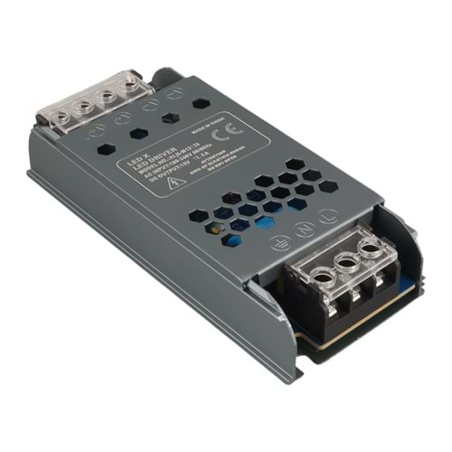 LEDX ALN-M12125 12 VOLT 12.5 AMPER 57X24X12MM ULTRA SLIM METAL KASA ADAPTÖR