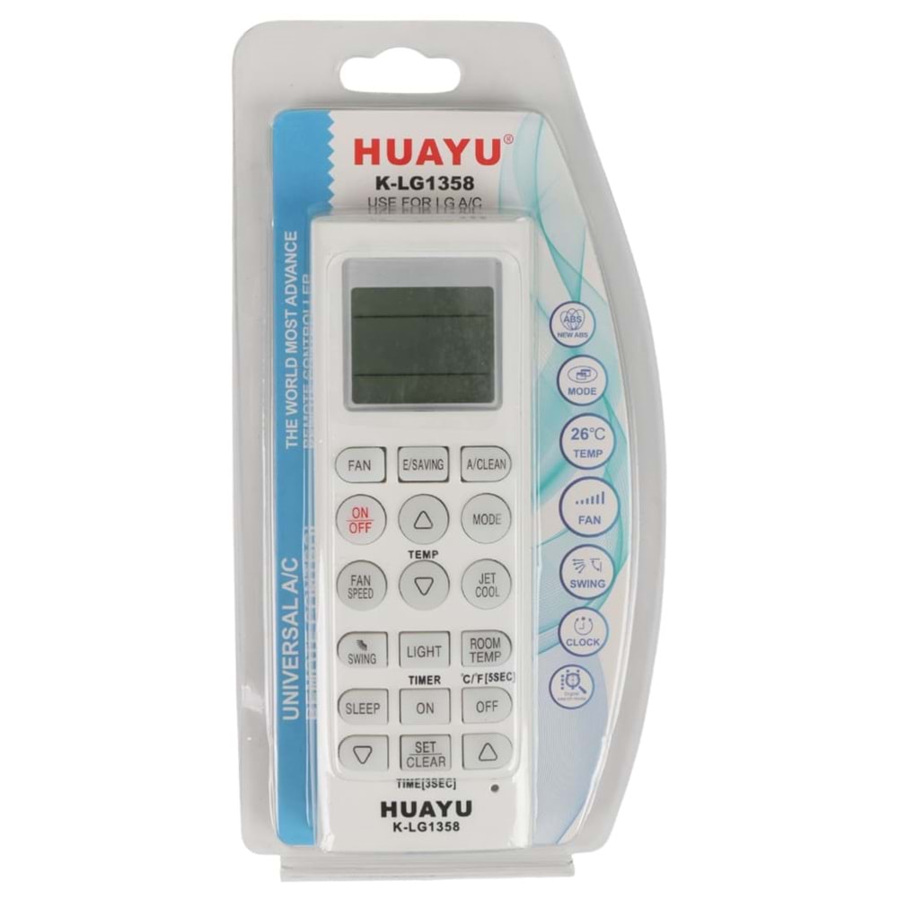 HUAYU KK K-LG1358 LG - BEKO - ARÇELİK A/C AKILLI UNİVERSAL KLİMA KUMANDASI