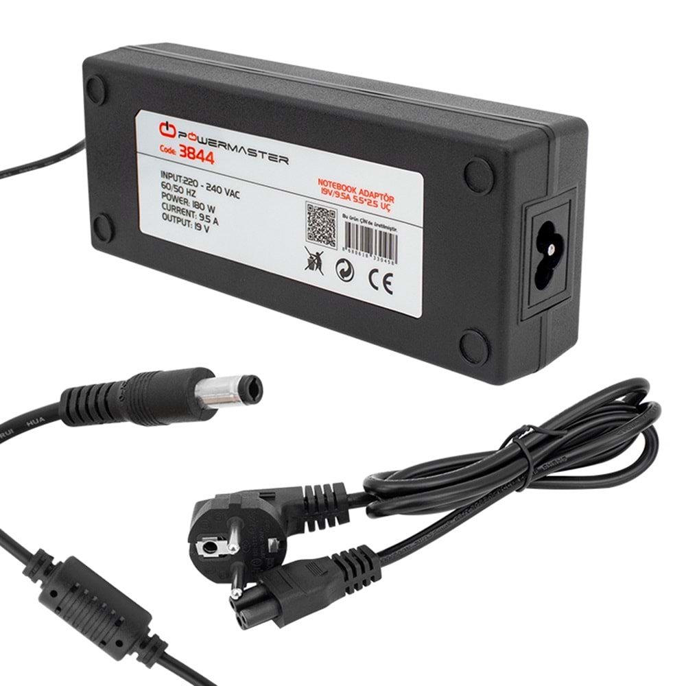 POWERMASTER PM-3844 19 VOLT - 9.5 AMPER 5.5*2.5 UÇLU NOTEBOOK ADAPTÖR