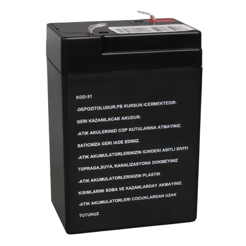 ORBUS 6 VOLT 4 AMPER AKÜ (70 X 48 X 101 MM)