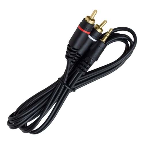 POWERMASTER PM-4283 2 RCA ERKEK + 3.5 MM STEREO ERKEK 1.5 METRE 1.KALİTE KABLO