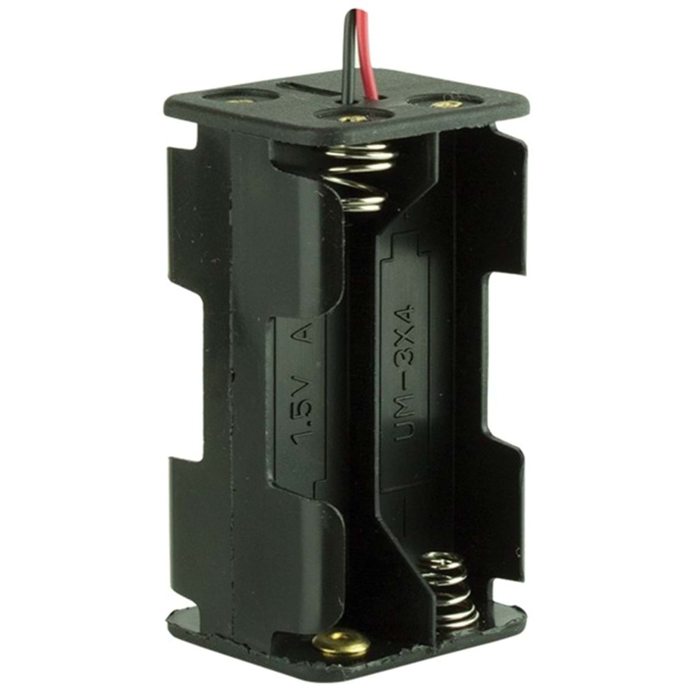 POWERMASTER 4'LÜ ÜSTÜSTE AA SIRT SIRTA PİL YUVASI (IC-234)