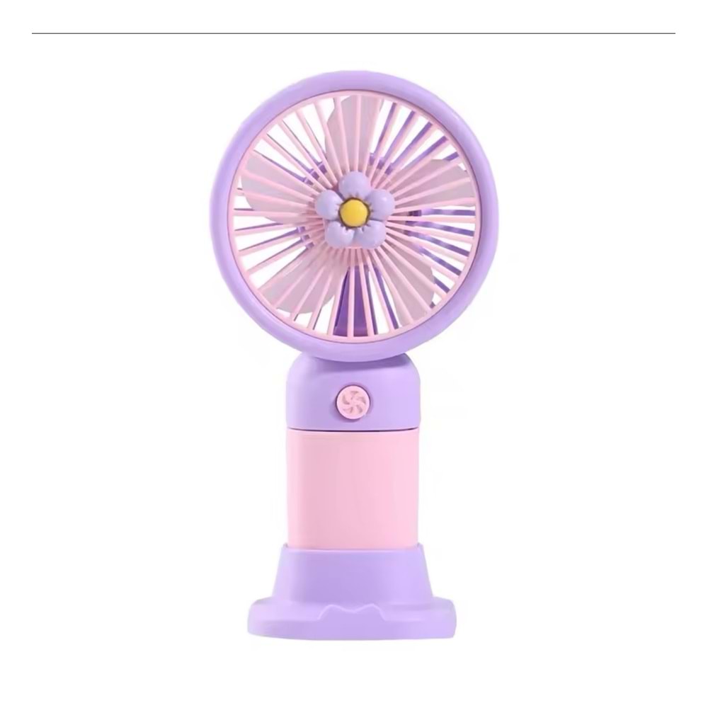 SY888-1 Avuç İçi Taşınabilir Şarjlı Mini Vantilatör El Fanı Mor-Pembe