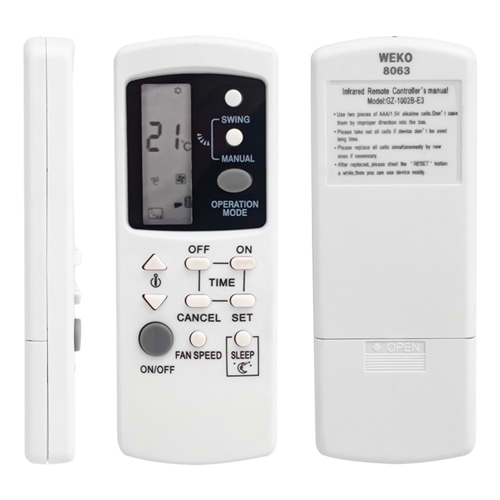 WEKO KK FUJICOOL GZ-1002B-E3 KLİMA KUMANDASI (8063=2871)