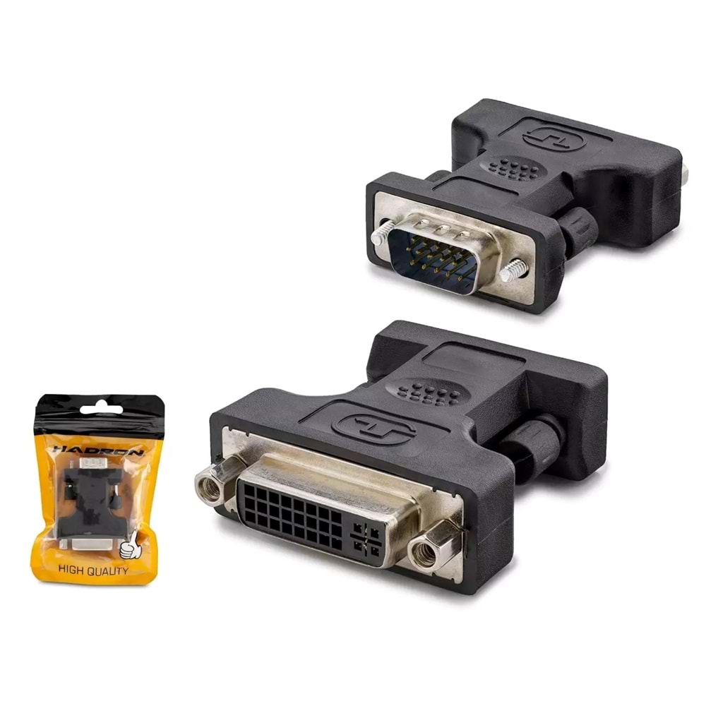 HADRON HDX1256 VGA (M) TO DVI (F) ADAPTÖR SİYAH