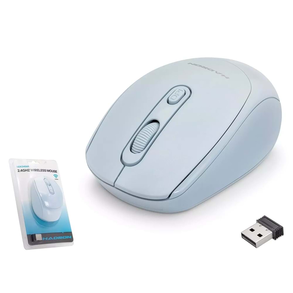Hadron Hdx3406b Wireless Mouse 800/1600Dpi Açık Mavi