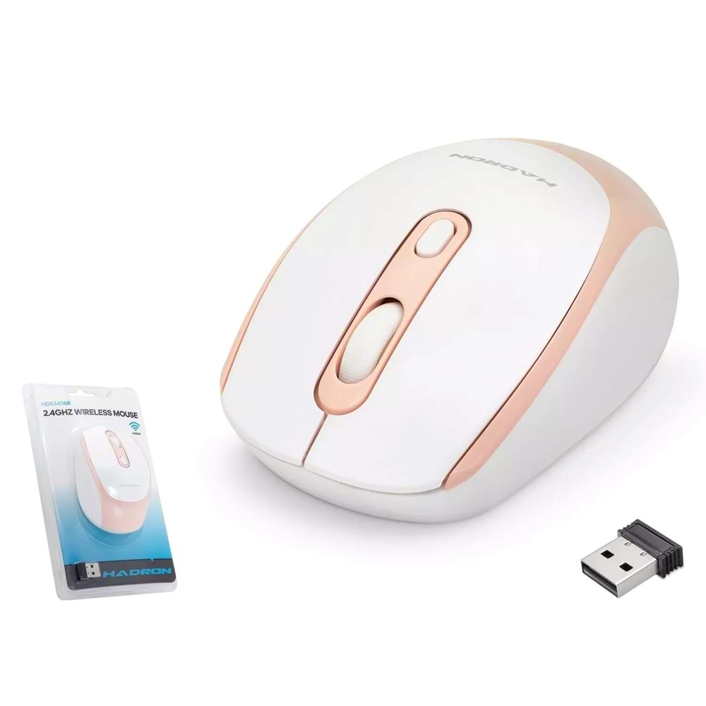 Hadron Hdx3406r Wireless Mouse 800/1600Dpi Beyaz-Pembe
