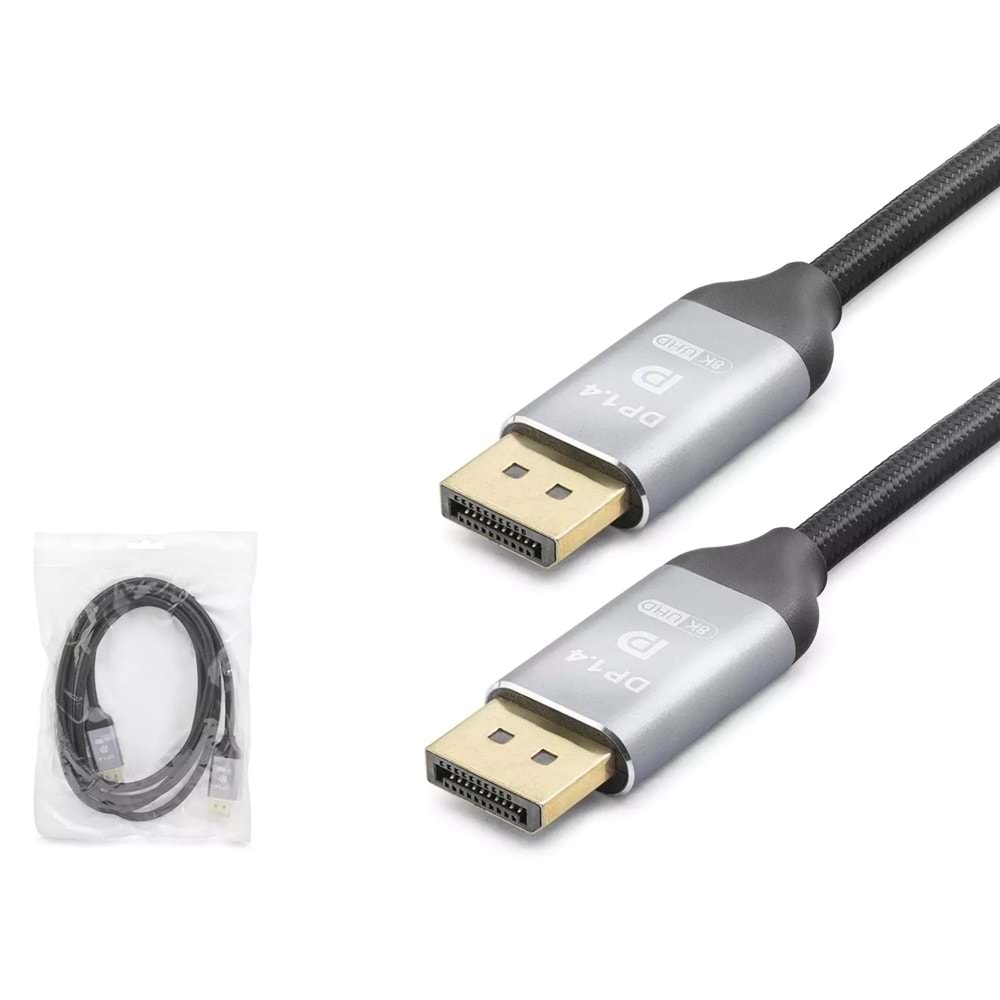 HADRON HDX7871 DisplayPort Kablo 8K 144 Hz 1.8 m - Siyah