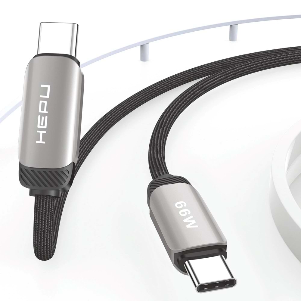 HEPU HP-501 Type-C to Type-C Kablo – 66W Turbo Hızlı Şarj, 1 Metre
