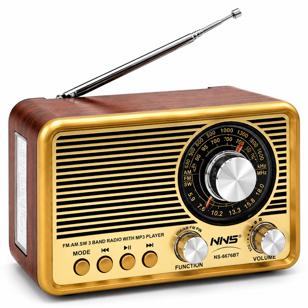 GLR NS-6676BT Nostaljik Görünümlü Bluetooth Radyo Hoparlör