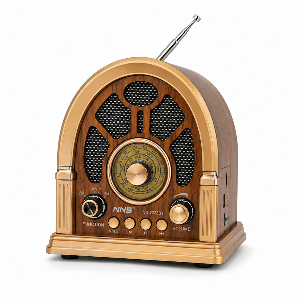 GLR GLR NS-7228BT Nostaljik Görünümlü Bluetooth Radyo Hoparlör