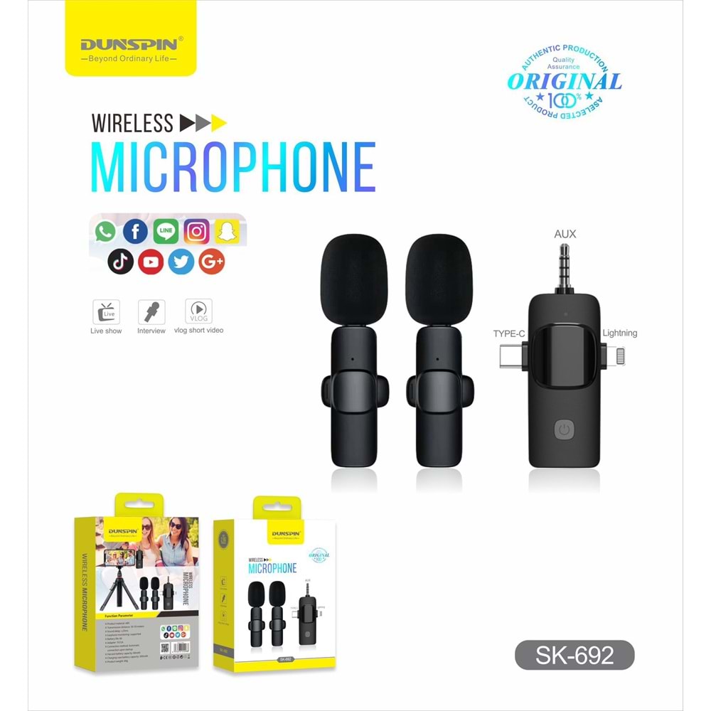 KABLOSUZ YAKA MİKROFONU SK-692