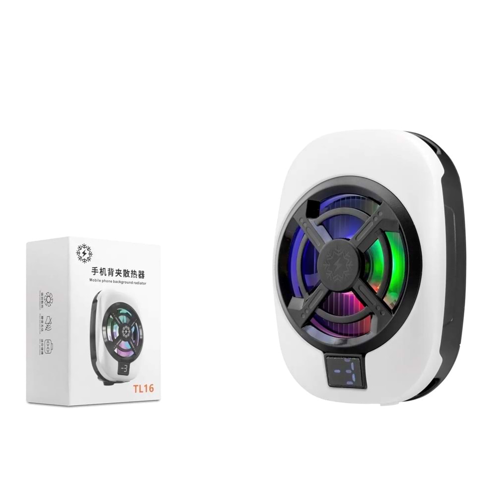 HADRON TL16 Manyetik Telefon Soğutucu Fan RGB Isı Göstergeli Beyaz